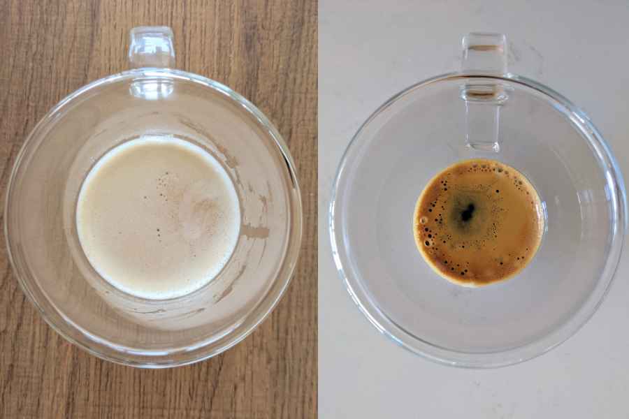 White Coffee Crema vs Black Coffee