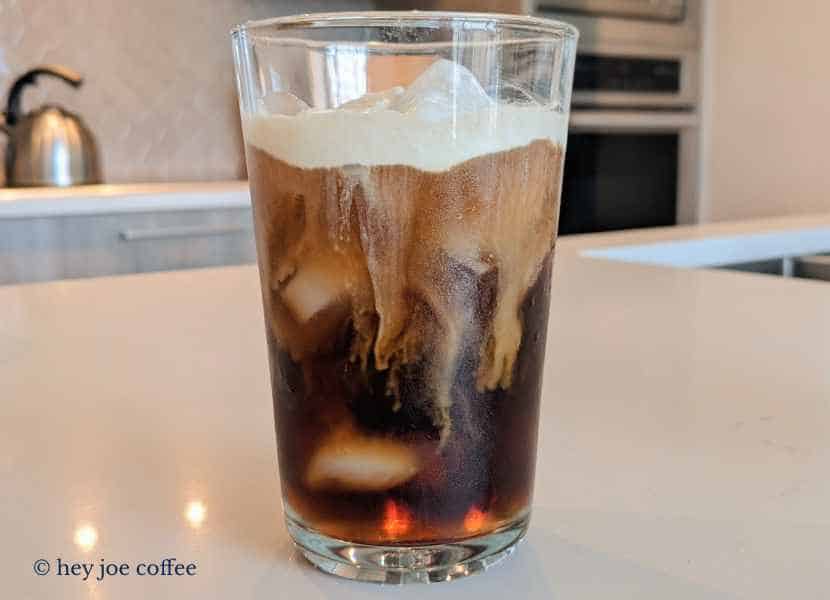 Cream in iced coffee