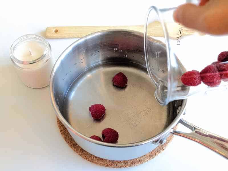 Raspberries Into Syrup