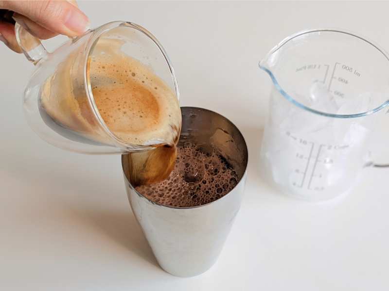 Pour Espresso Into Shaker