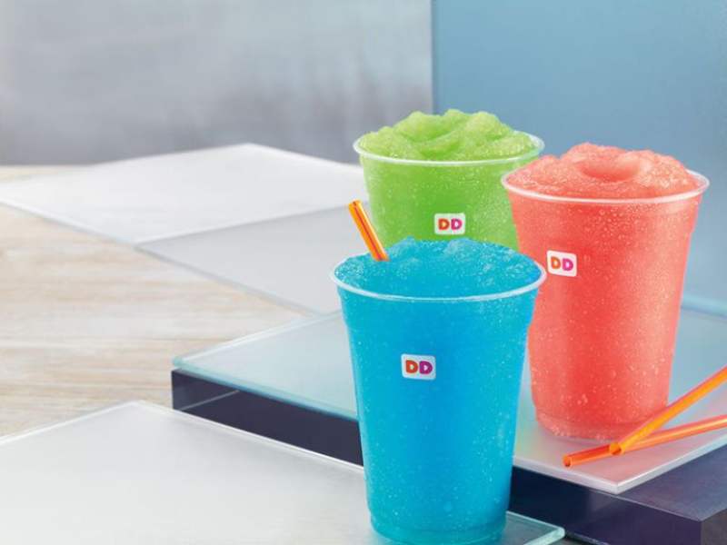 Colorful frozen blended drink