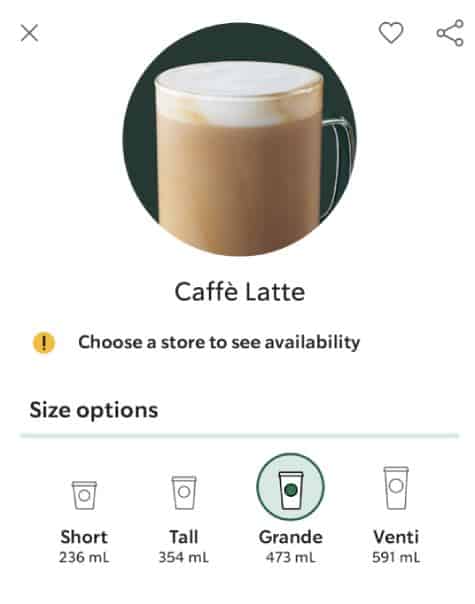 Pick Your Drink Size App