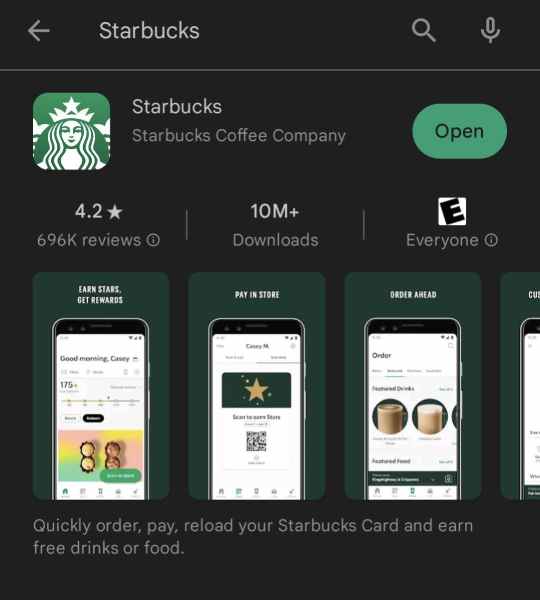 Starbucks App Store