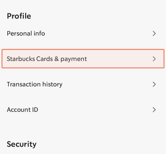Starbucks Card & Payment