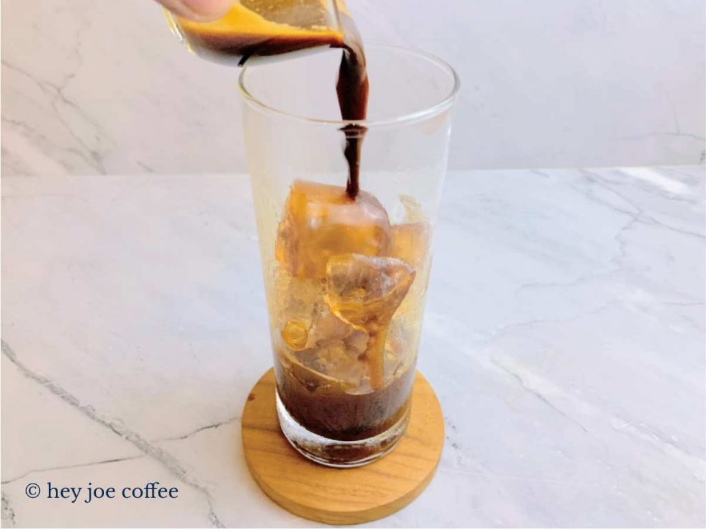 Pour Coffee Into Ice