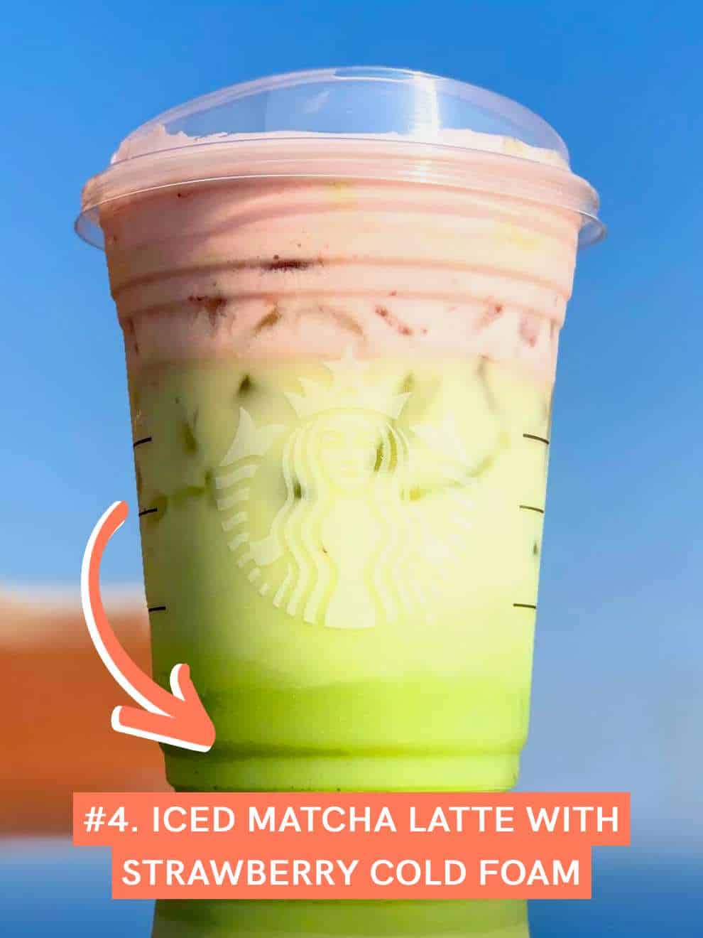 Iced Matcha Latte With Strawberry Cold Foam