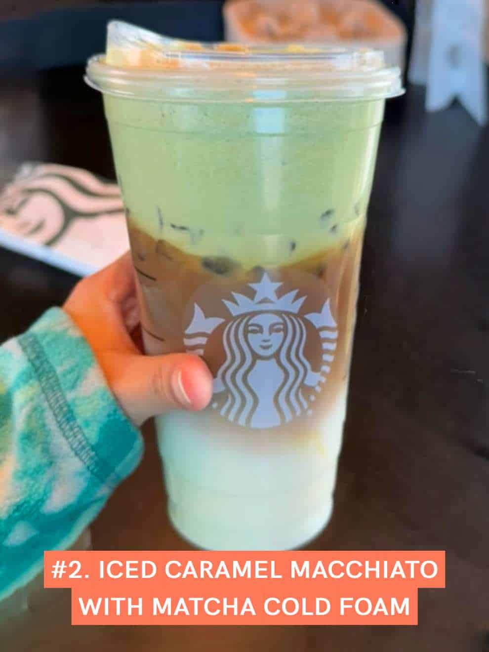 Iced Caramel Macchiato with Matcha Cold Foam