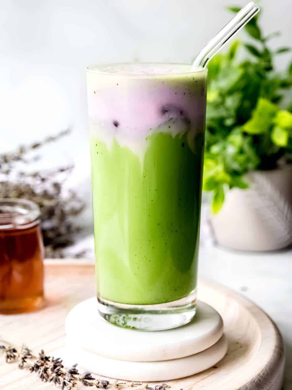 Iced Lavender Cream Oat Milk Matcha