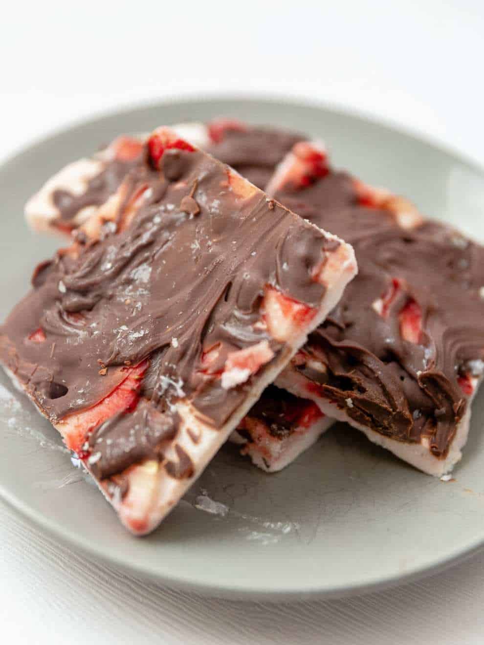 Chocolate Strawberry Greek Yogurt Bark