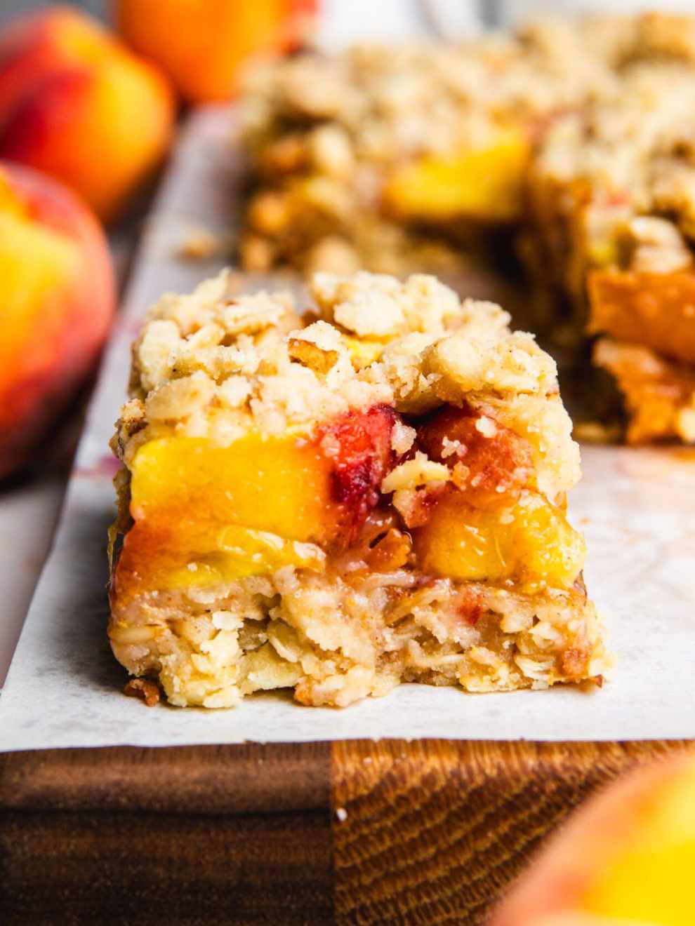 Easy Peach Crumb Bars With Walnuts