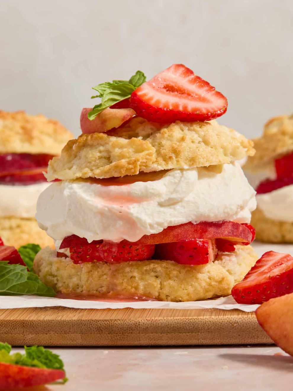 Easy Strawberry Peach Shortcake with Buttermilk Biscuits