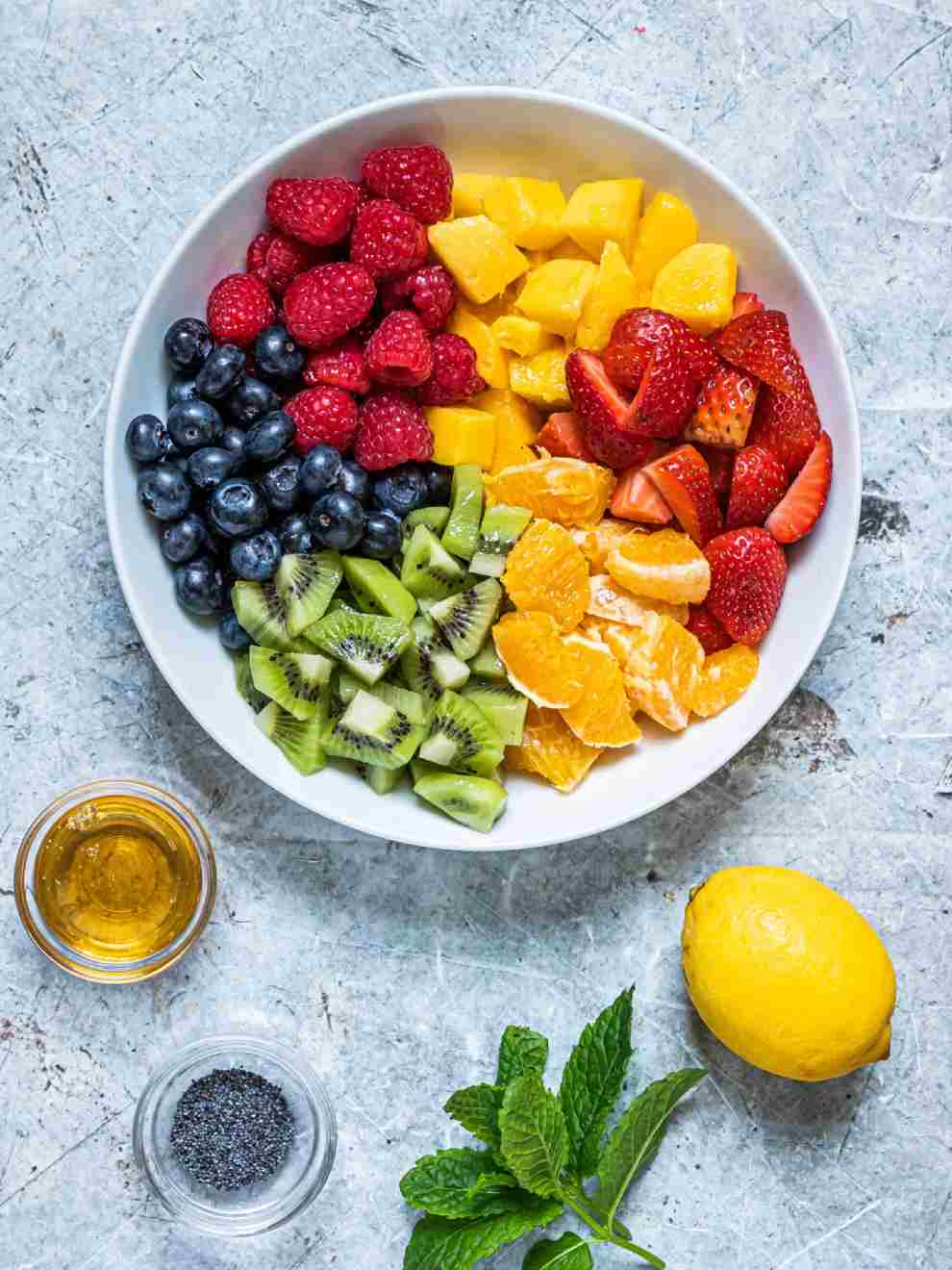 Fruit Salad with Lemon Poppy Seed Dressing