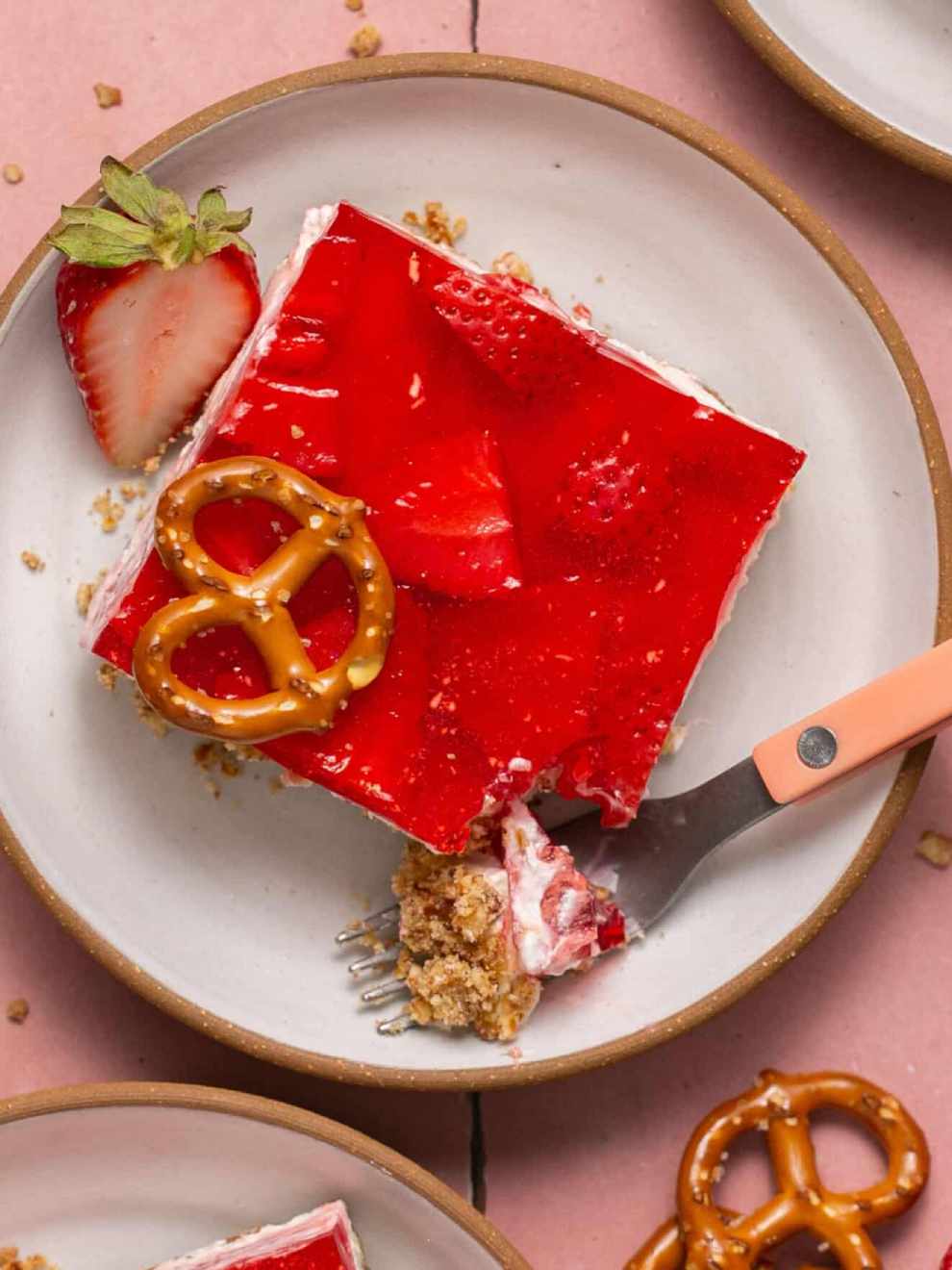 Low Sugar Strawberry Pretzel Salad