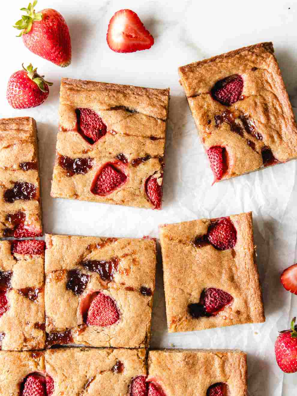Strawberry & Cardamom Blondies