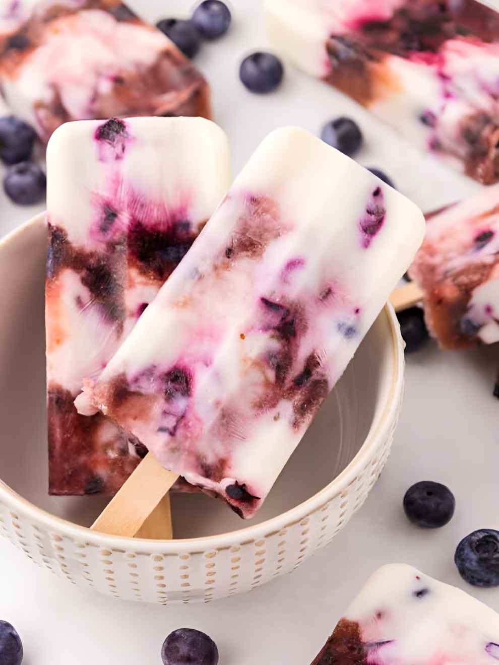 Blueberry Yogurt Popsicles