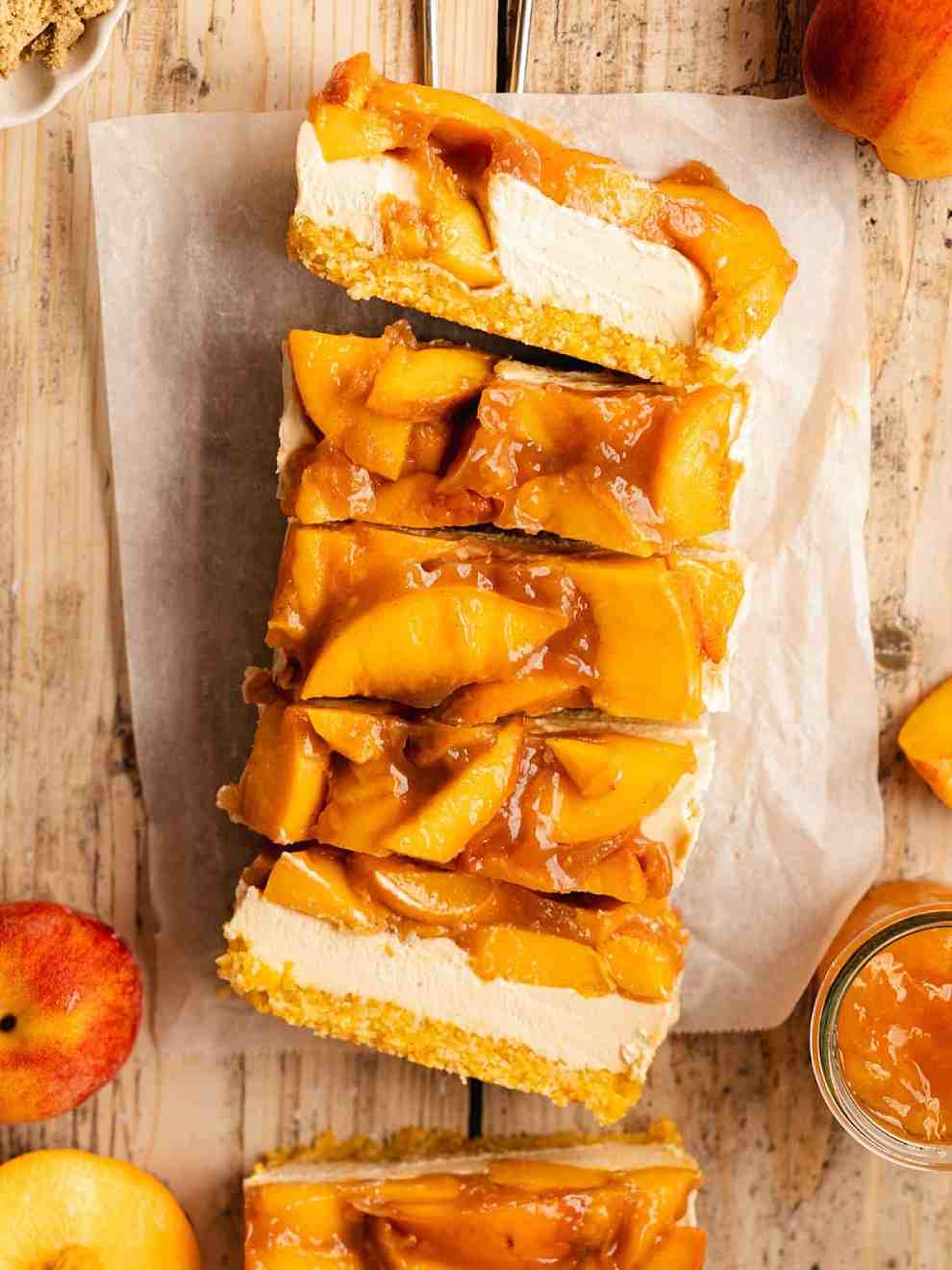 No Bake Vegan Peach Cheesecake