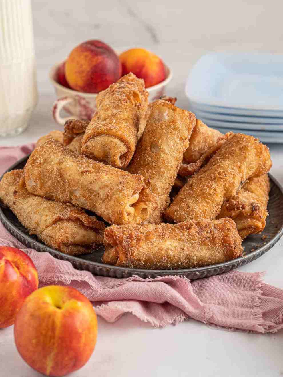 Peach Cobbler Egg Rolls