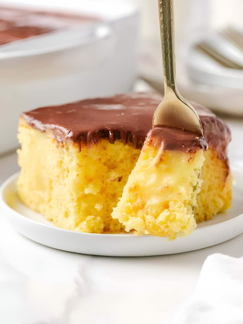 Boston Cream Poke Cake