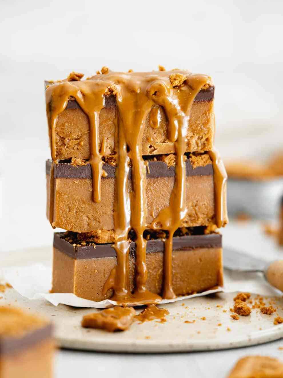 Vegan Cookie Butter Fudge with Chocolate